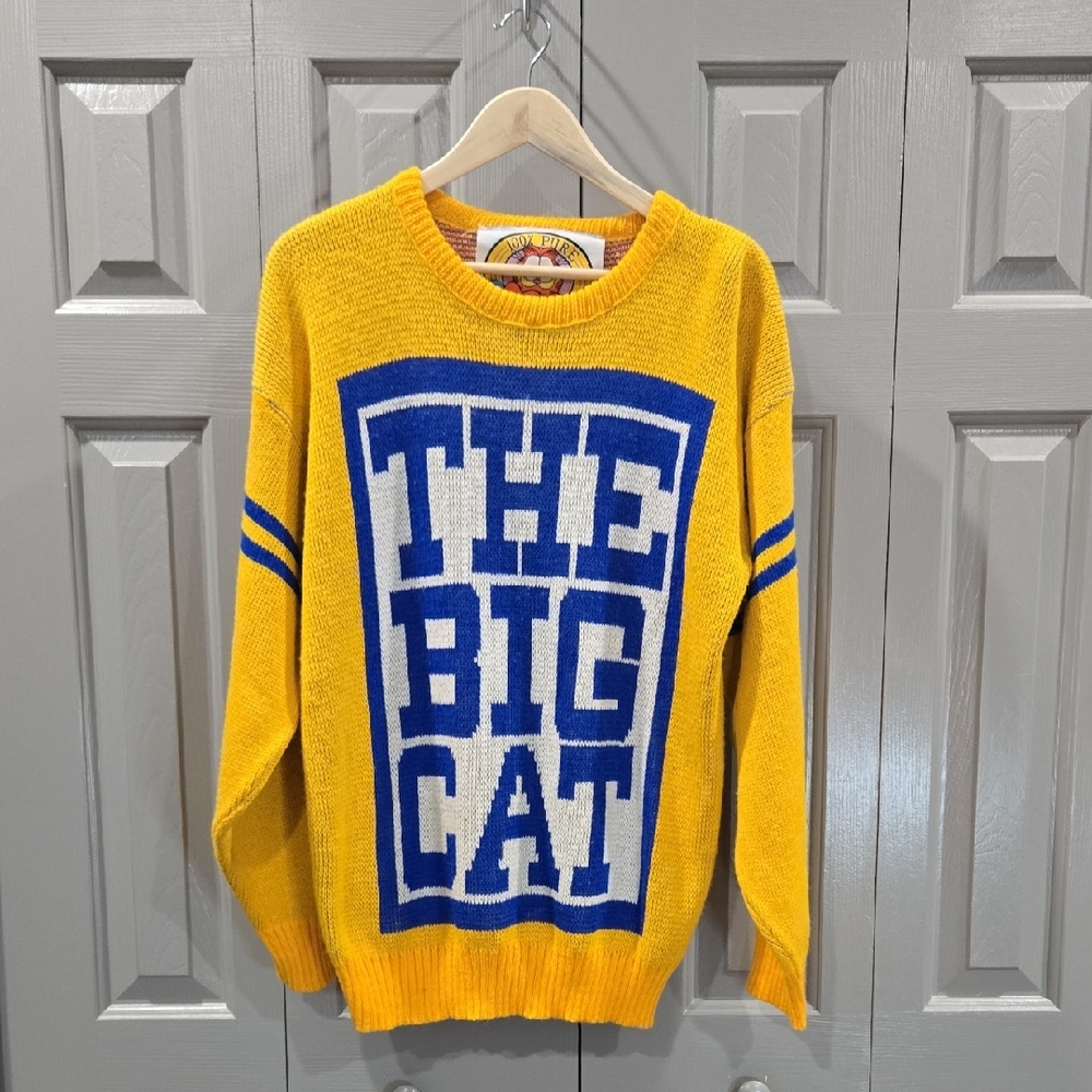 Yellow 'The Big Cat' Crewneck Sweater - Unbranded Garfield vintage